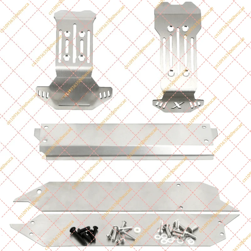 5pcs Stainless Steel Front Rear Chassis Armor Skid Plate Protector for TRAXXAS 1/10 MAXX V2.0 W/WIDEMAXX MONSTER TRUCK-89086-4