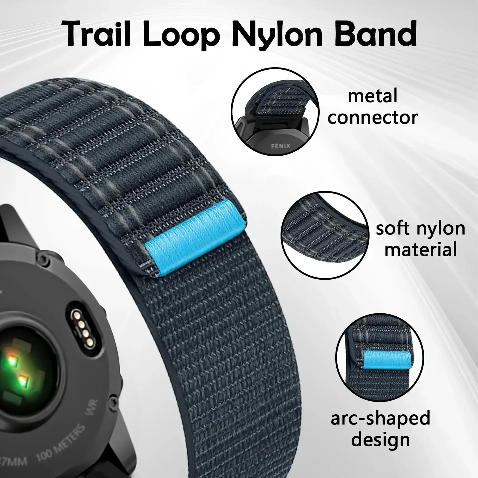 Quick-release 20mm 22mm 26mm Sport Nylon Strap for Garmin Fenix 9 9 Pro Tactix8 Quatix 8 51/47/43mm Bracelet for Garmin 970 965