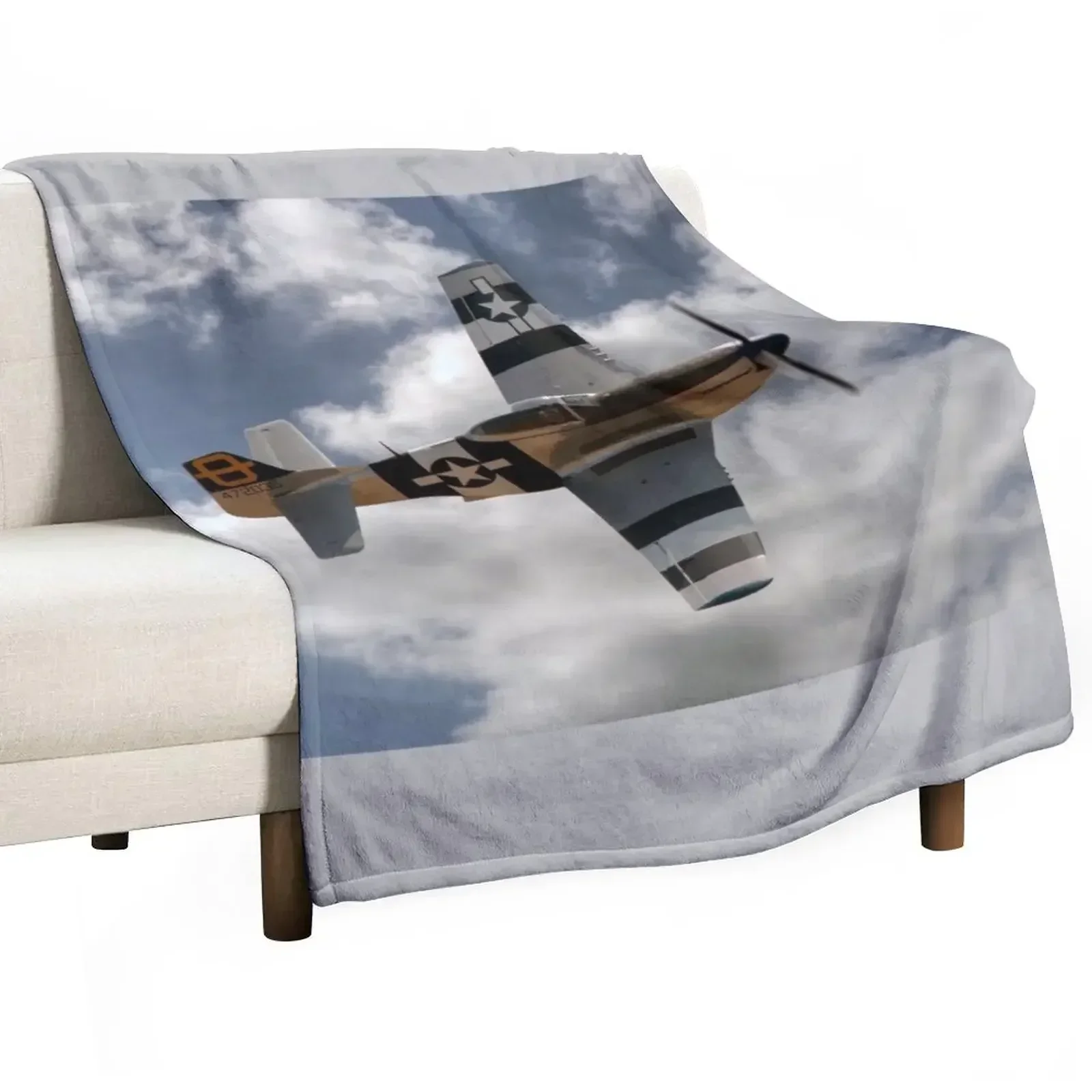 

P51 Mustang Throw Blanket Summer Baby Soft Plush Plaid Blankets