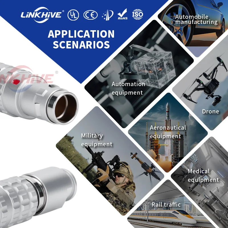 متوافق مع LEMO FGG مع Bend Relief 0T 1T 2T Series 2 3 4 5 6 8 9 10 12 16 18 20 26 30 32 106 514 Pin موصل الدفع والسحب #6