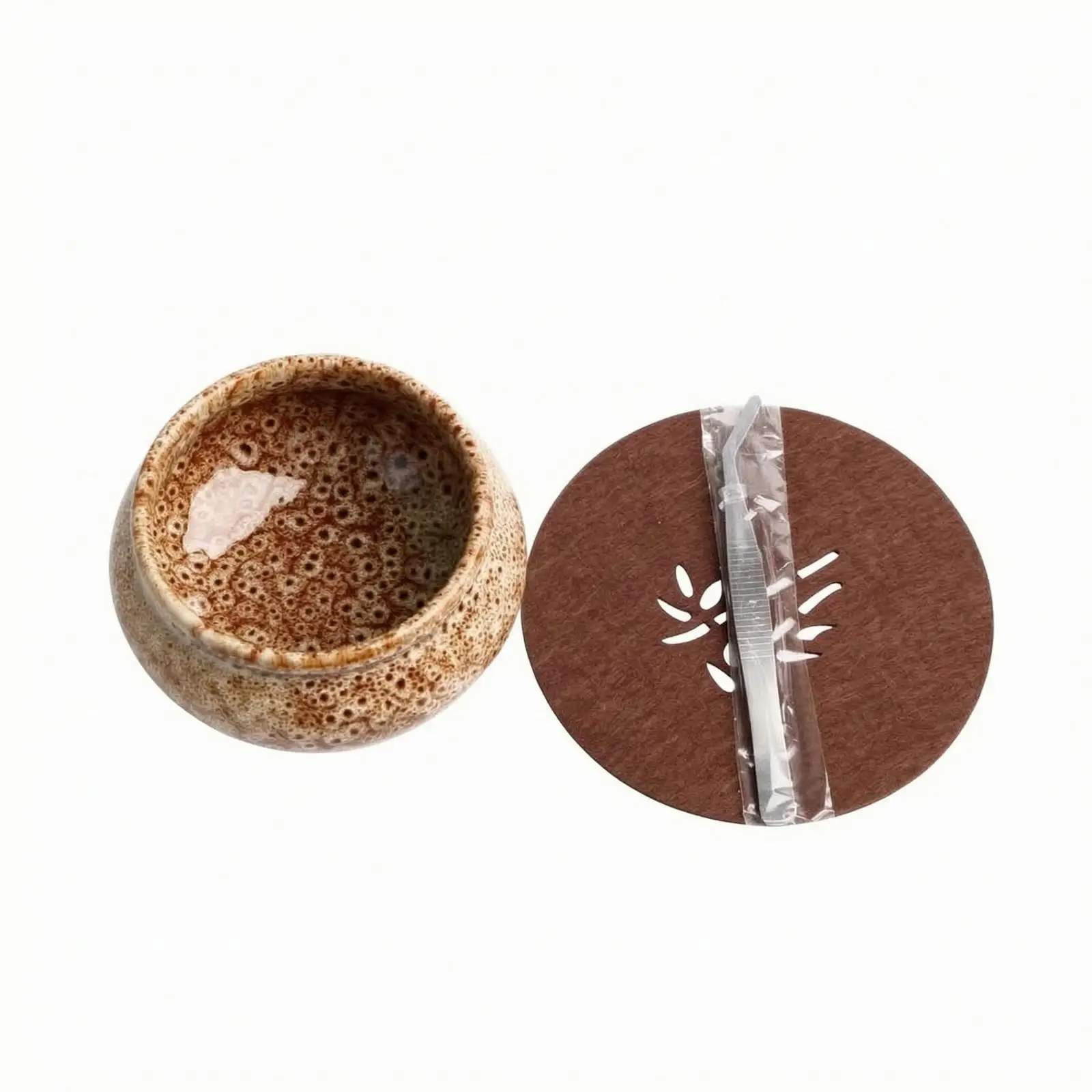 3 Legged Ceramic Incense Holder Glazed Finish round Mat Table Display Home Decorative Accessories