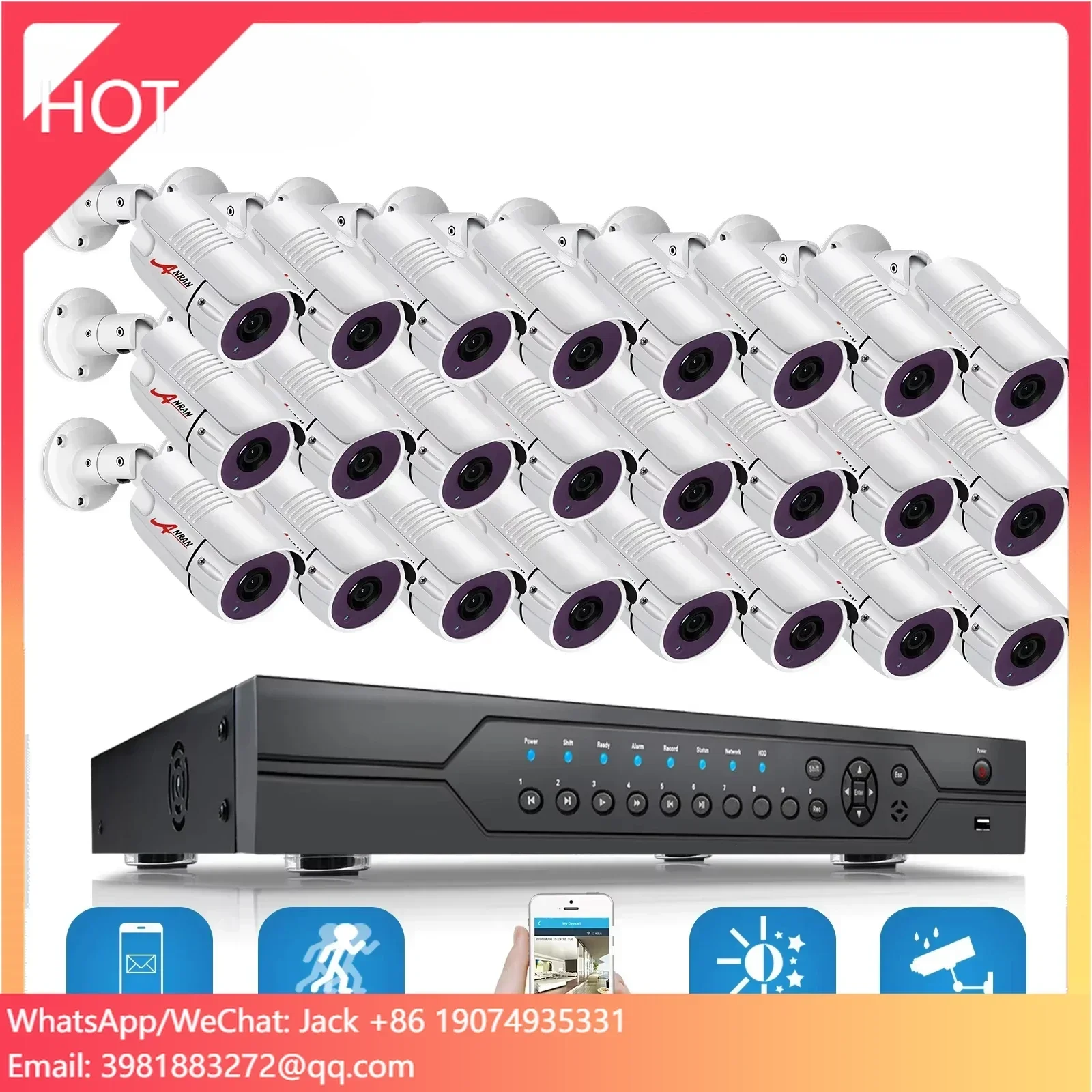 

Anran 24 Channel 1080p Analog Cctv Security Camera Remote Control H.264+ CCTV DVR System