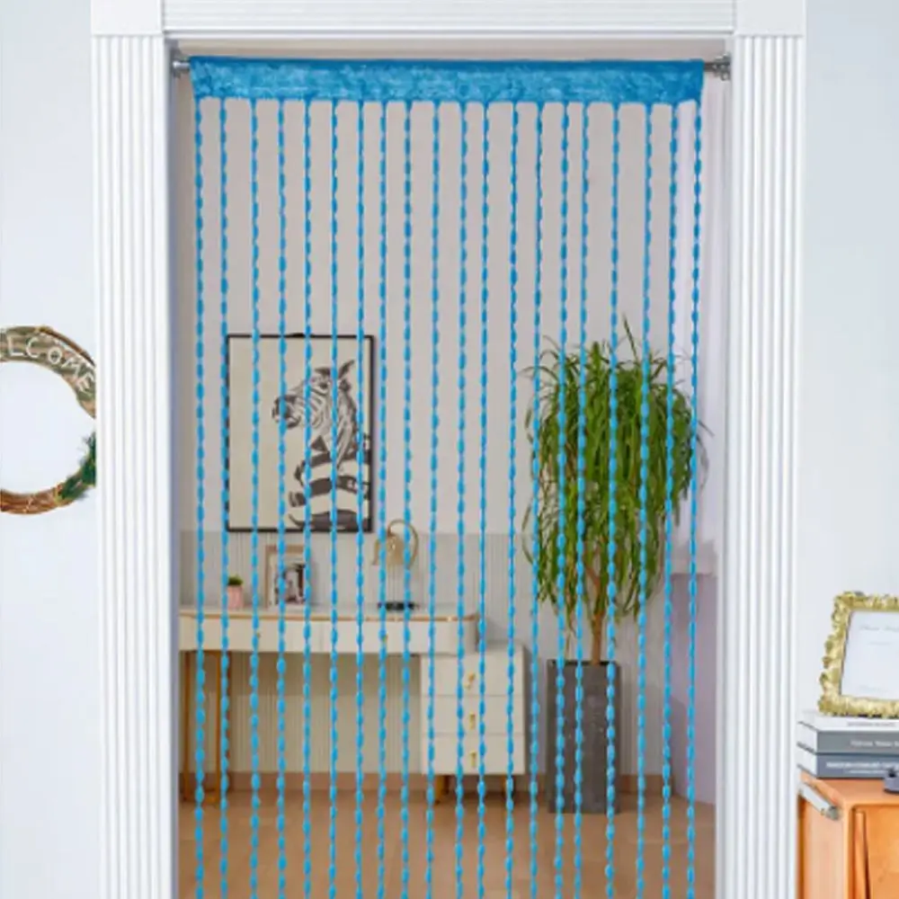 Room Divider Door Curtain Beaded String Curtain Solid Color Tassel Beaded Door Curtain 1*2M Tassel Window Curtain Home Decor