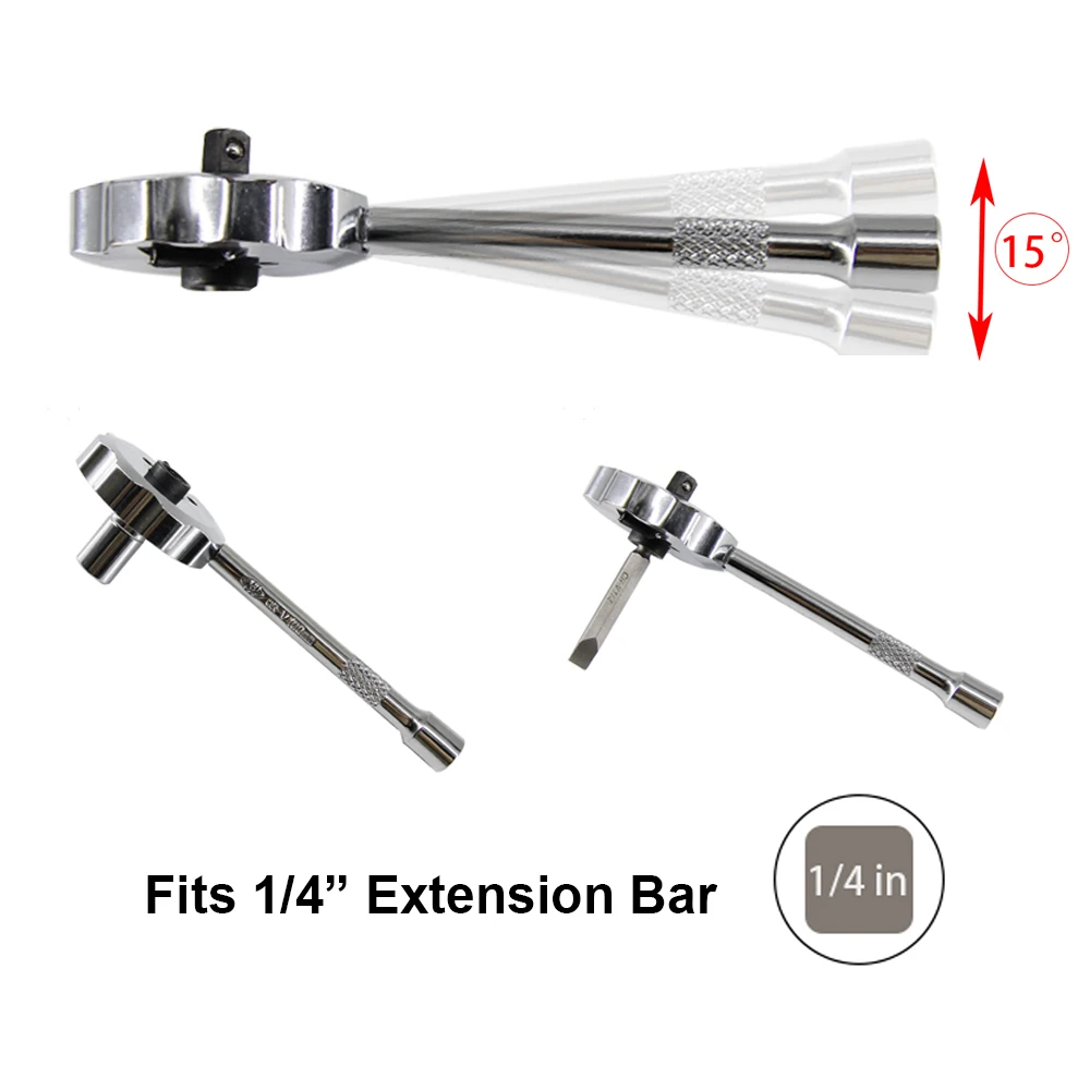 

2-in-1 Palm Thunder Set Socket Wrench 1/4 "Palm Thunder+Extension Rod+2 Batch Head Adjustable Wrenches
