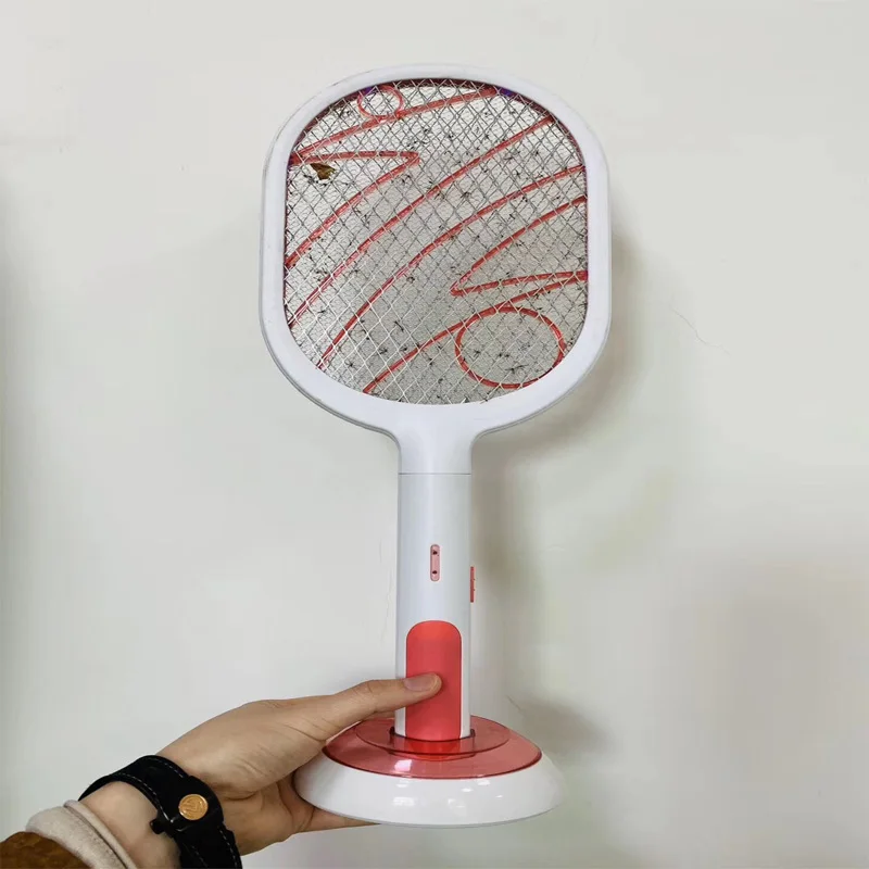 Electric Shock 2 in 1 Mosquito Killer LED Trap Flies Swatter USB Rechargeable 3000V Household Eable Bug Zapper Mosquito Trap