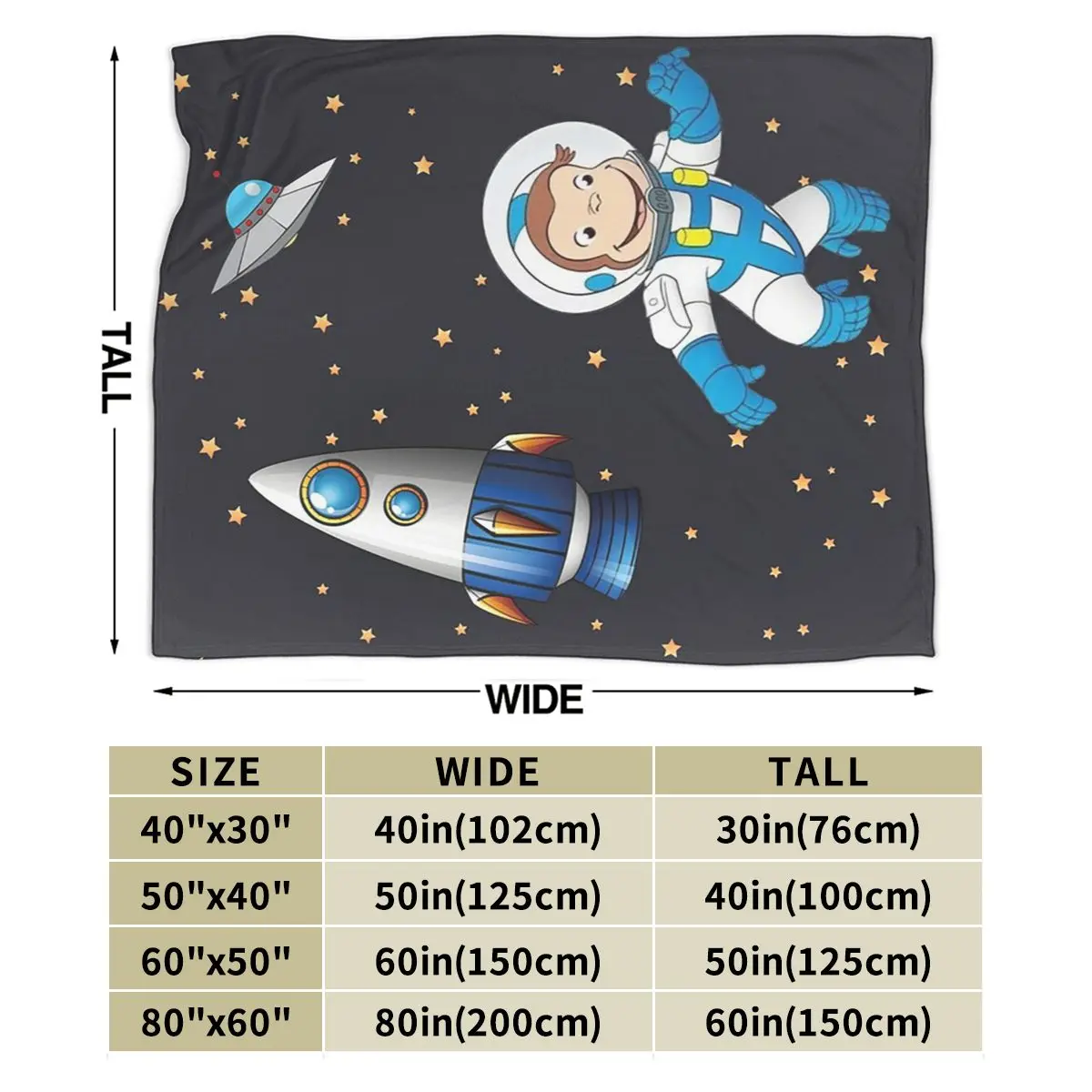 George The Curious Monkey Astronaut Cartoon In Space Scene For Childrens Room Blanket Soft Warm Flannel Throw Blanket Bedding