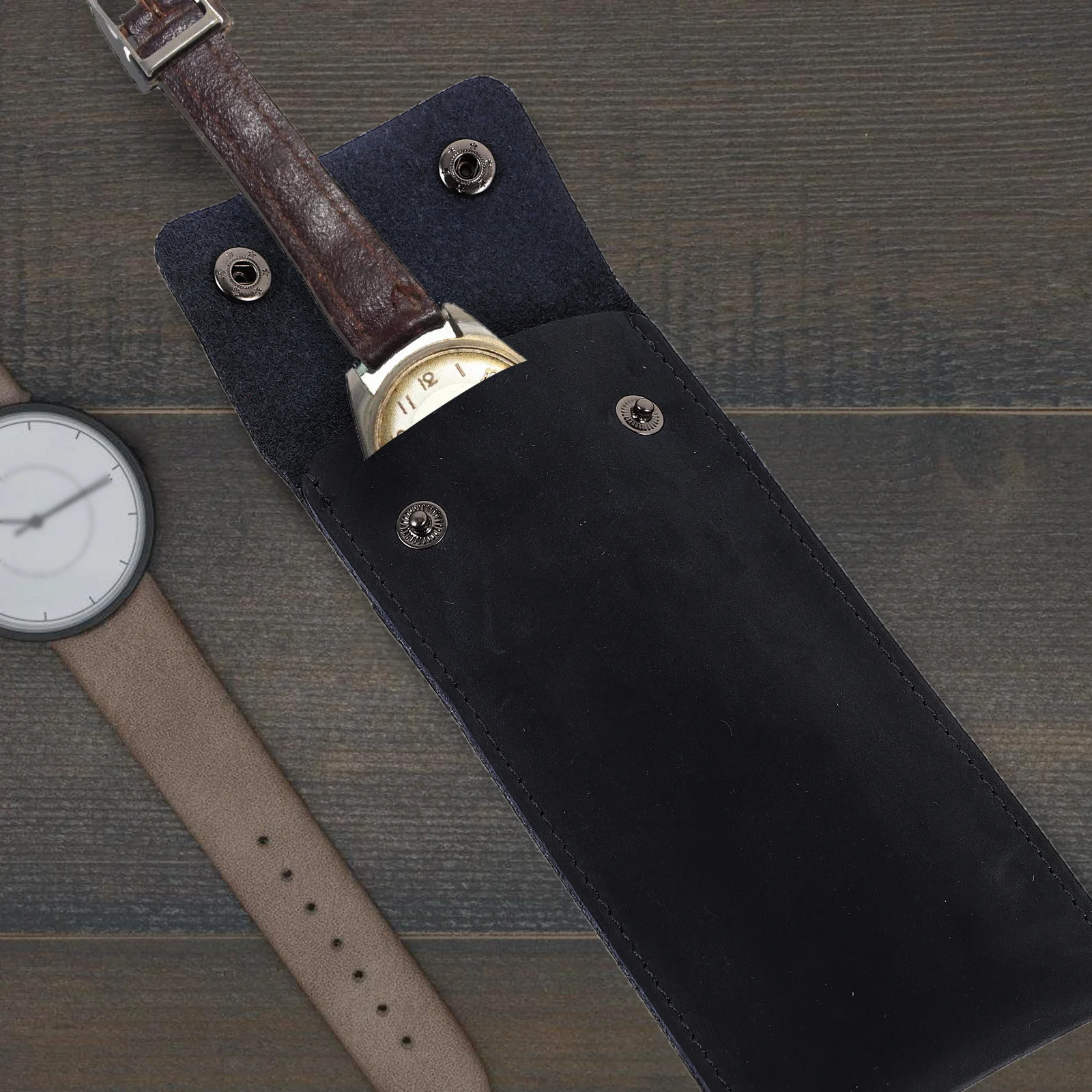 

Retro Travel Watch Pouch Single Watch Storage Case Protective Holder For Men Anti-Scratch Dustproof Portable Organizer
