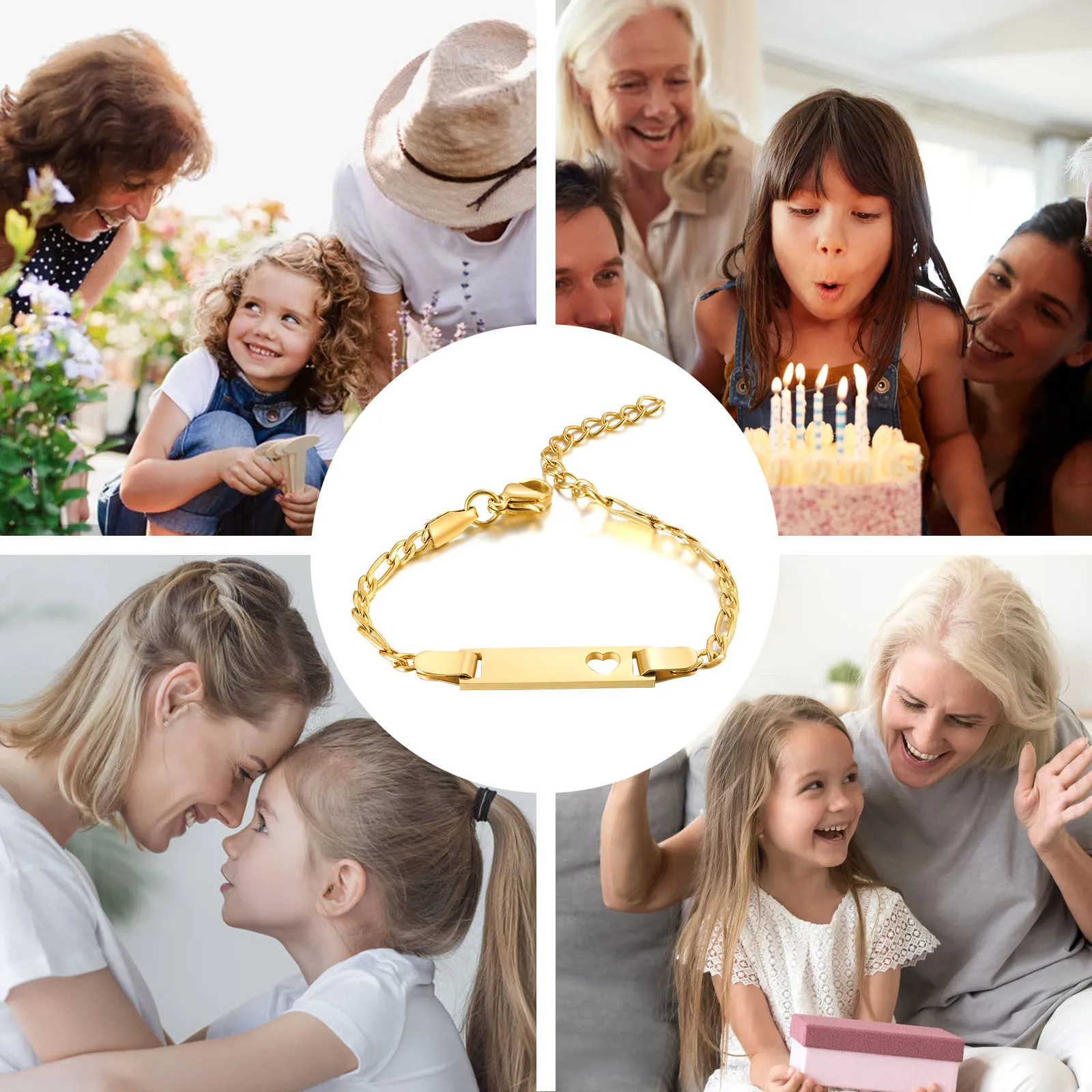 Aangepaste Gepersonaliseerde Naam Id Armband Gilrs Boy Geschenken, Roestvrij Staal Curb Ketting Link Kroon Armband Niet Allergisch