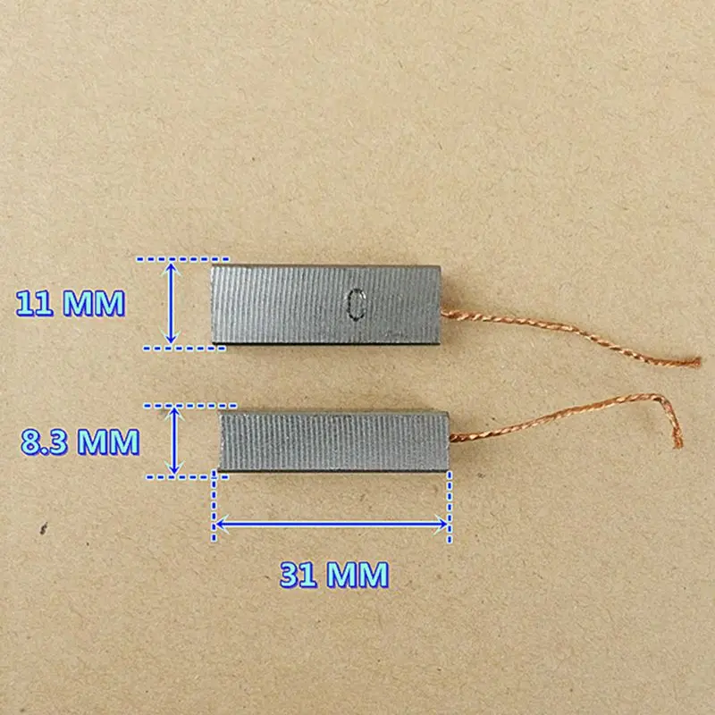 Brosse en carbone pour aspirateur, pièces de moteur, outils et accessoires, 1 paire, 8.3x11x28mm