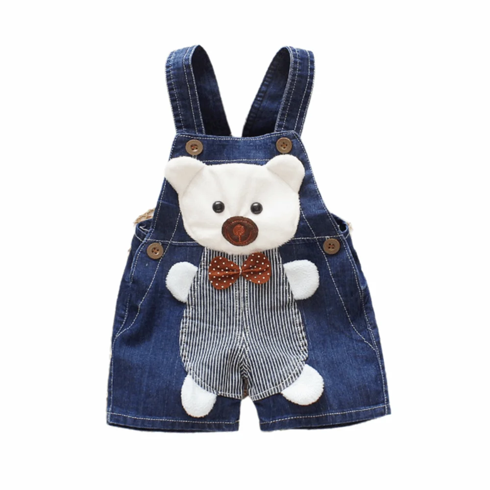

Cartoon Print Kids Denim Overalls Denim Fabric Lightweight Denim Children Denim Dungarees Casual Short Jumper Pants Summer