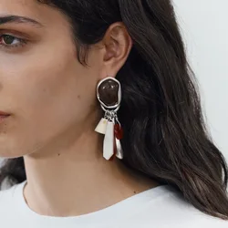 Metal Resin Water Drop Geometric Dangle Earrings for Women New Trend Charm Design Jewelry Party AccessoriesZAA