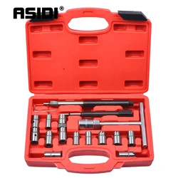 17pc Diesel Injector Seat Cutter Decarbonise Carbon Cleaner Universal Auto Tool Set Wrench