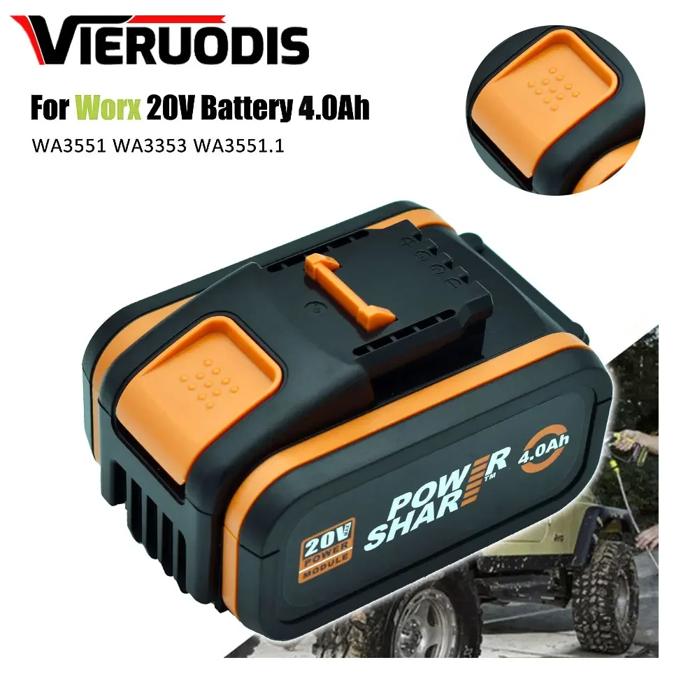 Per batteria 20V 4000mah li-ion per Worx WX390/WX176/WX166.4/WX372.1 WX800/WX678/WX550/WX532/WG894E WG629E/WG329E/WG2