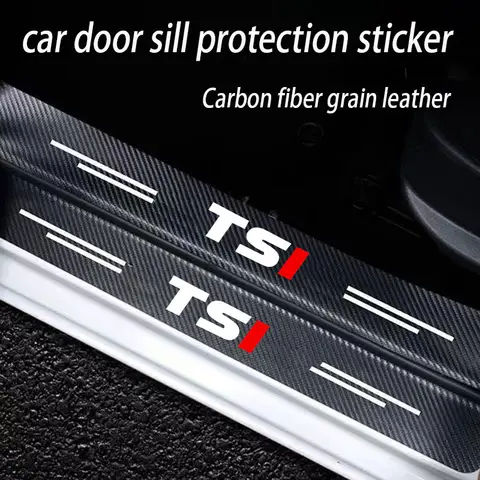 Klistermärke i kolfiber för dörrtröskel för Volkswagen VW TSI TDI APR Polo 5 6 Bora Jetta Passat B5 Golf 7 MK5 Beetle 3B Tiguan 10 best sales Aprilföreställning - №4