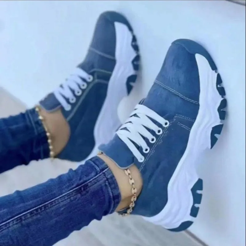 Female Footwear 2024 New Women Sneakers Fashion Platform Lace Up Casual Sports Shoes Comfortable Running Ladies Vulcanized Shoes