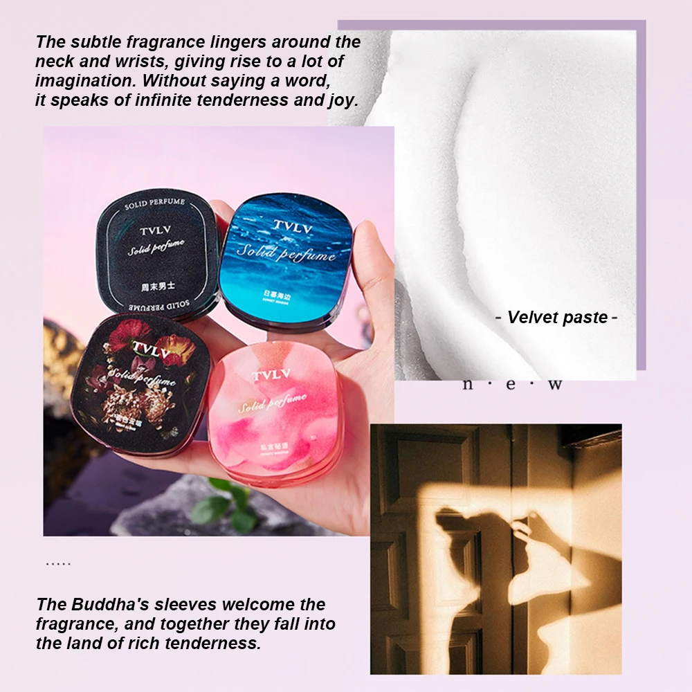 4 Colors of Long-lasting Fragrance Solid Perfume,Floral Fruity Herbal Fragrance,Fresh Fragrance Is Easy To Carry for Daily/Gift