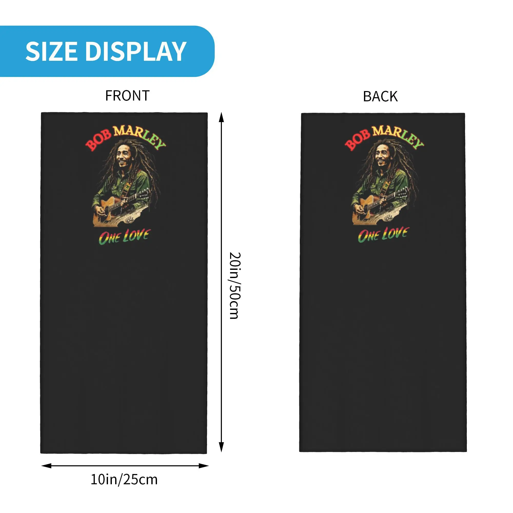 Bob Marley Reggae Bandana Capa de Pescoço Estampado Envoltório Cachecol Multiuso Máscara Facial Equitação Unissex Adulto Inverno