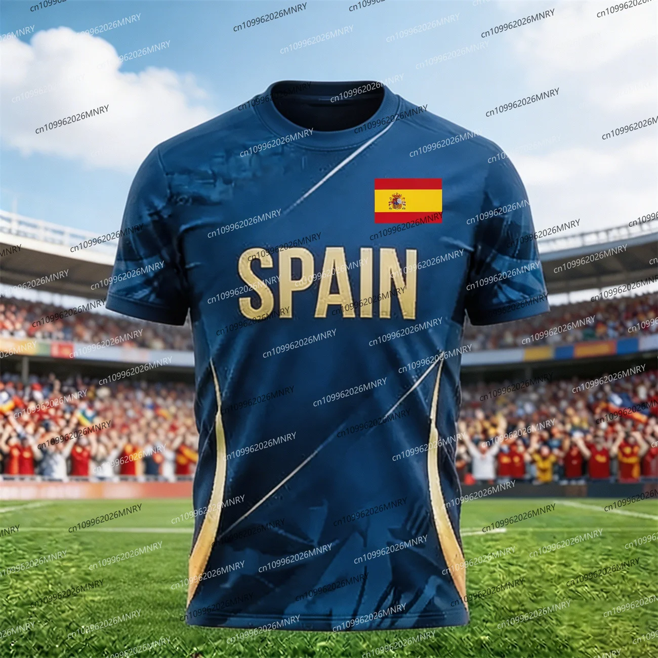 2026 Spain Flag Emblem tshirt Fan Jersey Men T Shirt Spain Soccer Jersey T-shirts For Men Spain Jersey Fashion Men's clothing