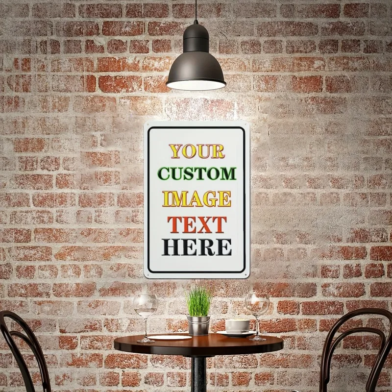 Custom Photo Rectangular Iron Plate Vintage Tin Sign, Personalized Metal Wall Painting Custom Design - view 4