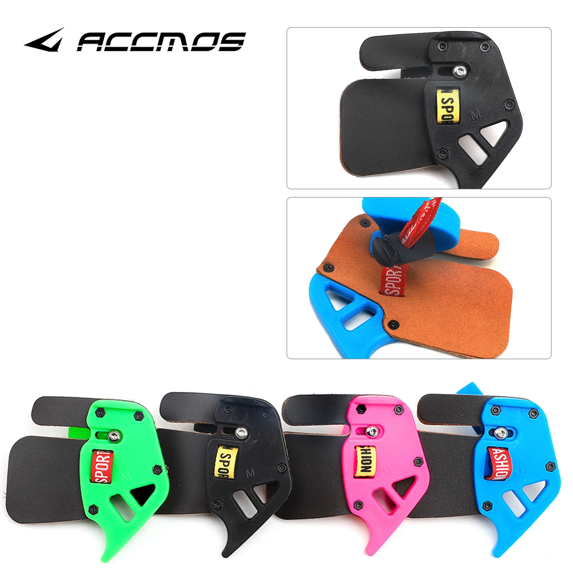 Plastic and Leather Archery Finger Tab Finger Guard Protection Pad Protector Glove RH Recurve Bow shooting competition accessory