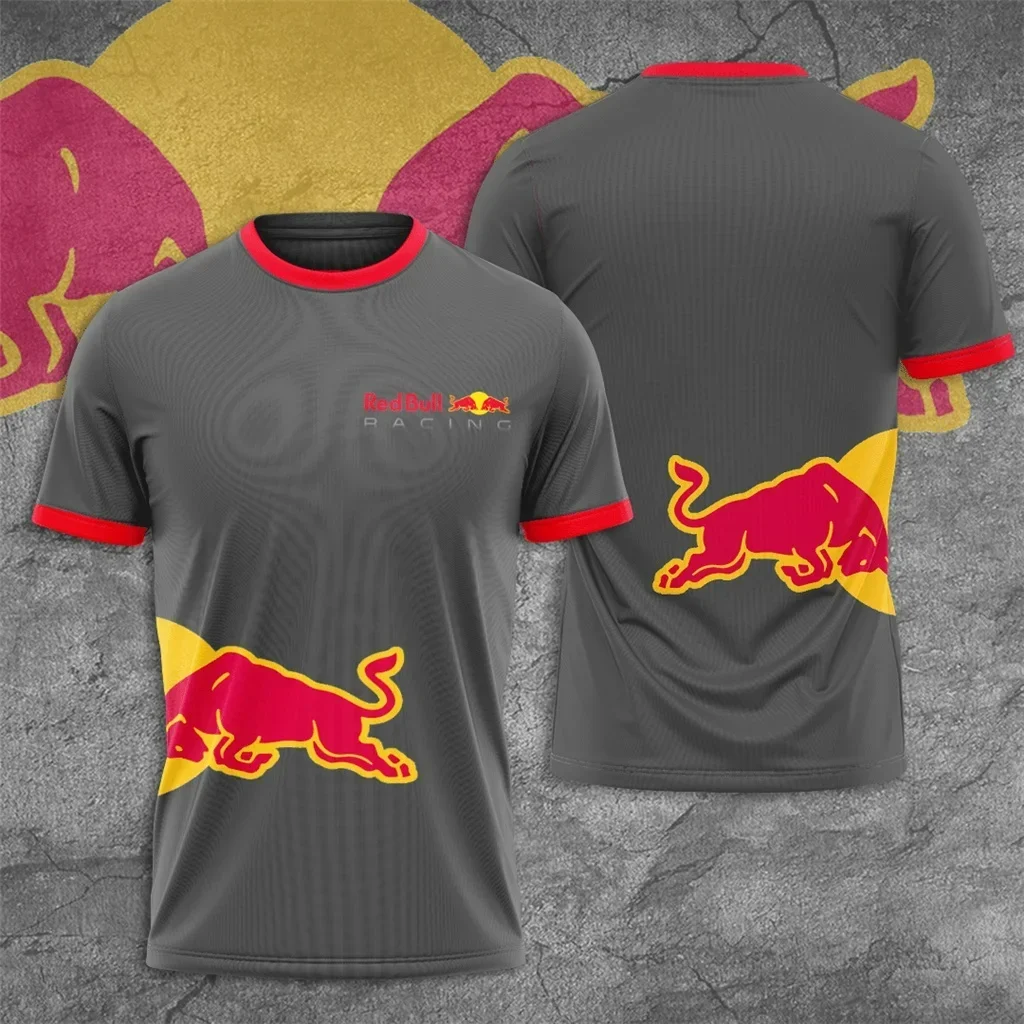2025 ファッションカジュアルメンズルーズ Tシャツトップスレッドブルオートバイ夏の新トップスアウトドアスポーツレーシングサイクリングジャージ