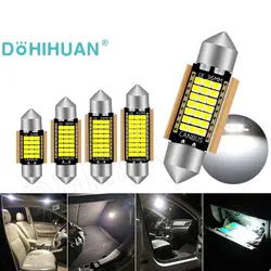 DOHIHUAN 페스툰 LED 돔 문짝 3014 트렁크 신호 램프, 자동차 인테리어 독서등, C5W 전구, C10W, 31mm, SV8.5, 36mm, 39mm, 41mm, 2 개