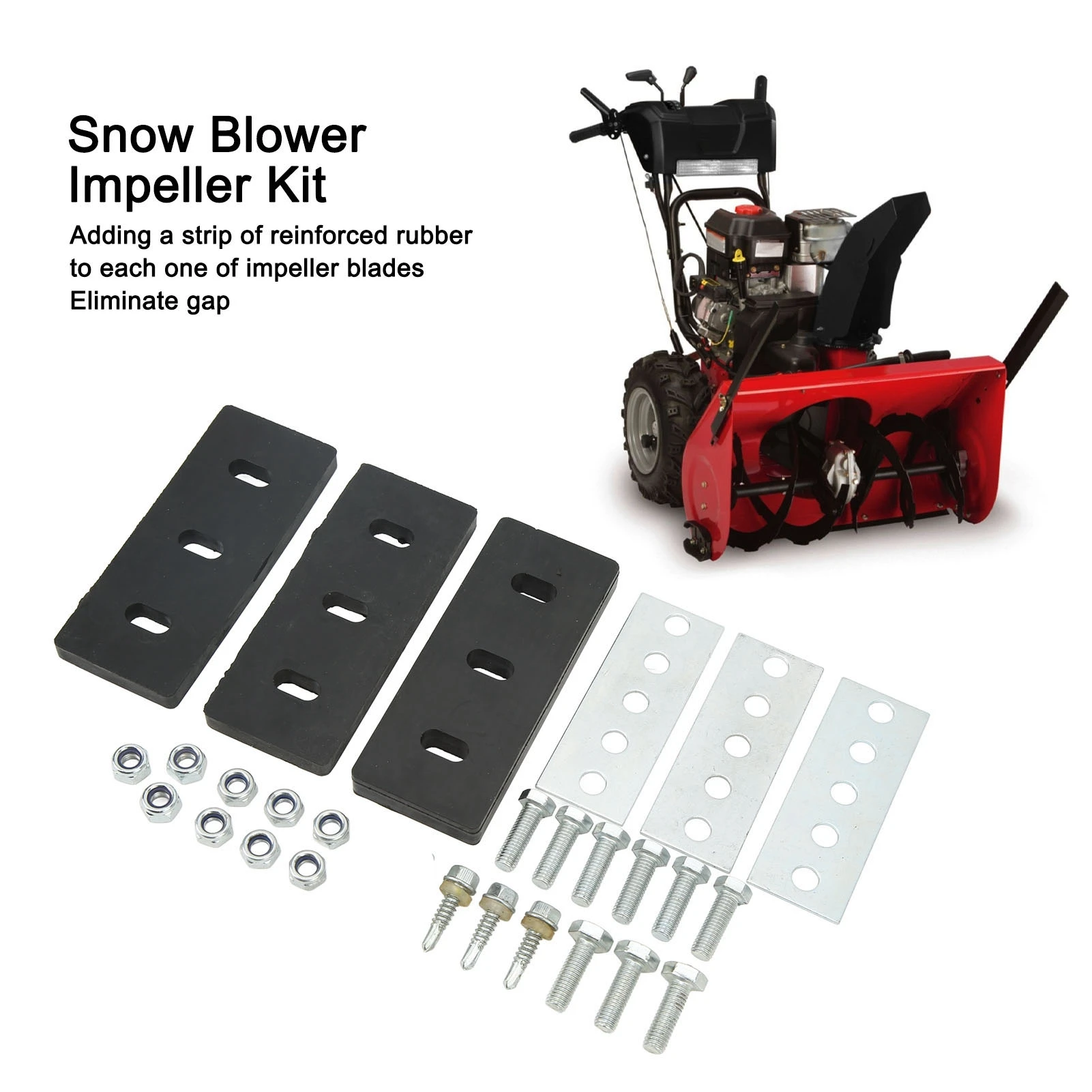 

Snow Blower Impeller Kit 3 Blade, Snow Blower Impeller Kit Modification 3/8in HD 3 Blade Universal Modifies 2 Stage Machine