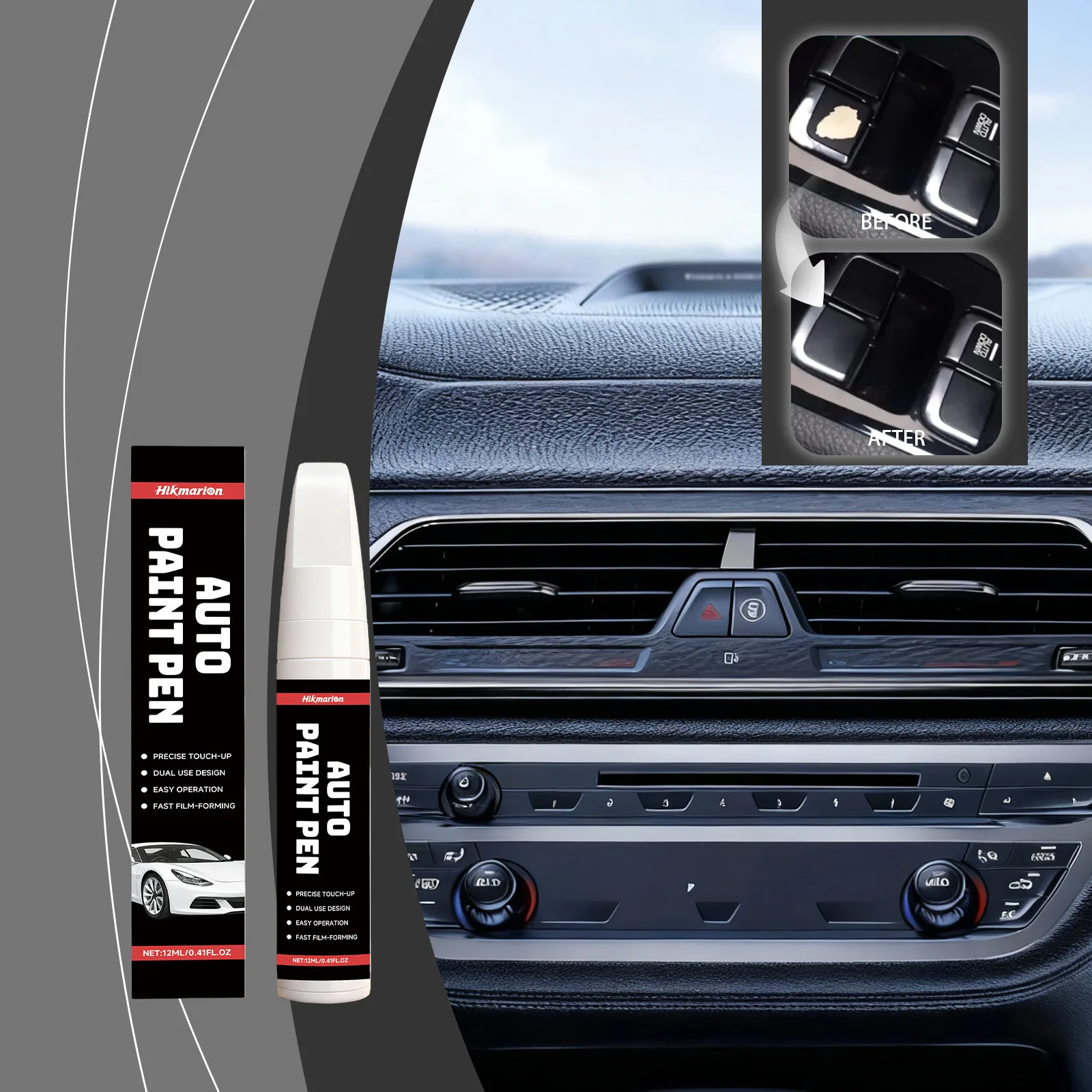 Car Touch-up Pen Quick Scratch Repair Color Matching Auto Paint Pen For All Car Models High Gloss Waterproof