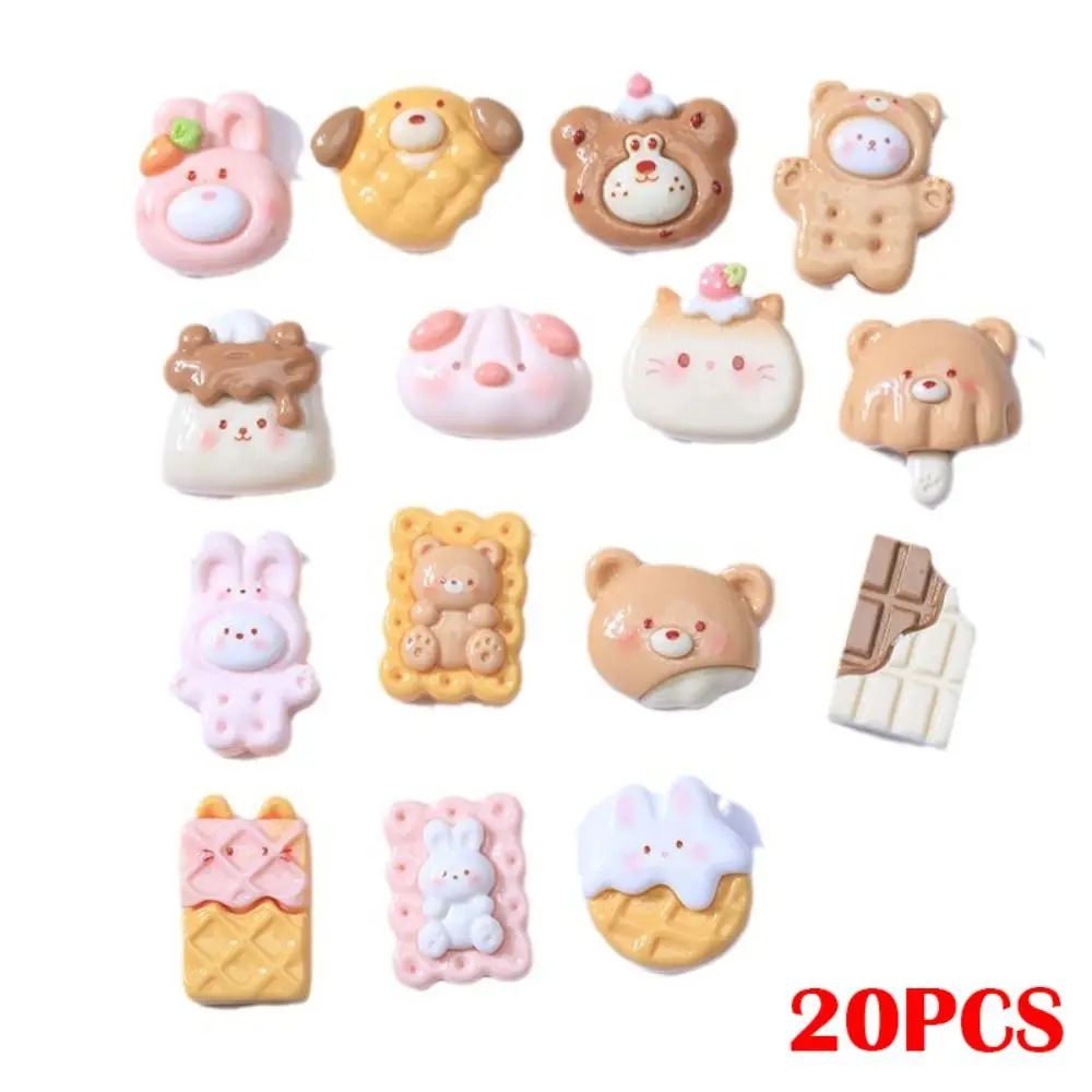 

20pcs New Animal Resin Bread Charms Flatback Scrapbooking DIY Crafts Accessories Colorful Jewelry Making Slime Charms Kids Toy