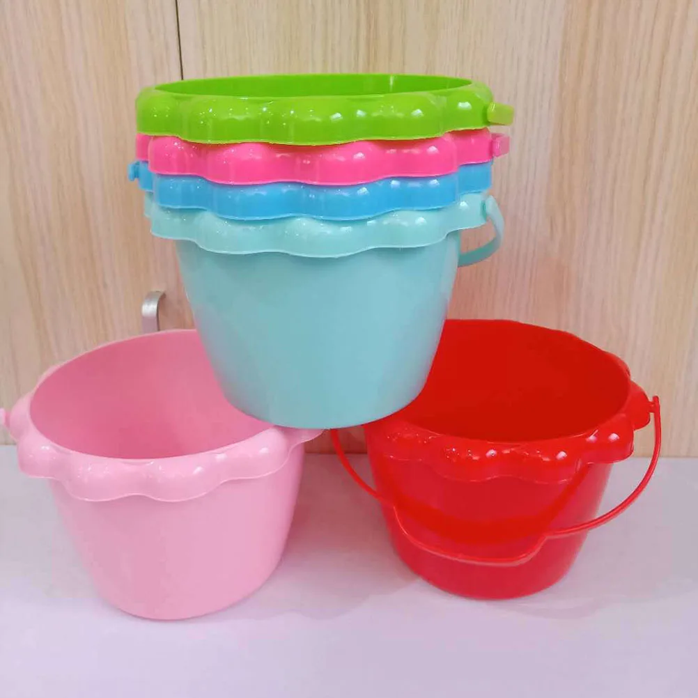 

4 Pcs Plastic Bucket Outdoor Toys Small Beach Playthings Kindergarten Sand Playing Tool Kids Pp Child
