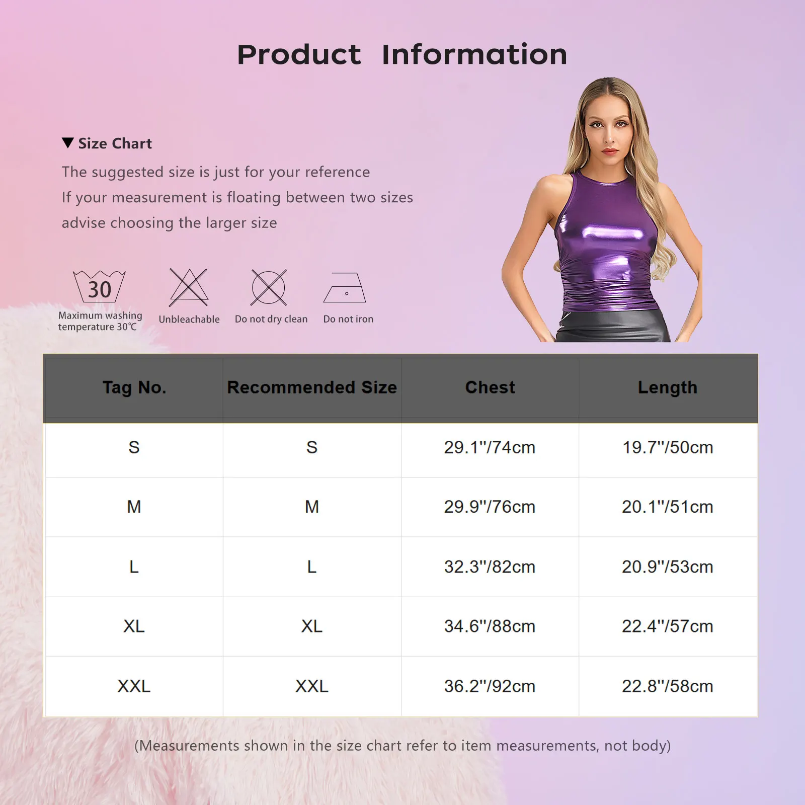 Womens Glossy Tights Tank Tops Shiny Metallic Party Camisole Vest Fashion Bar Club Wear Round Neck Sleeveless Ruched Shrink Vest