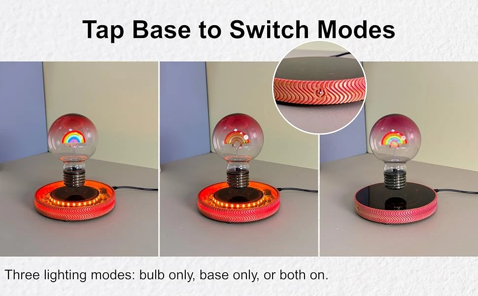 Schwebende Lampe Büro Zimmer Schreibtisch Deko Ornament Magnetische Ambientebeleuchtung Schwebende Regenbogen-Glühbirne Schreibtischlampe Einzigartige Geschenke – Detail 3