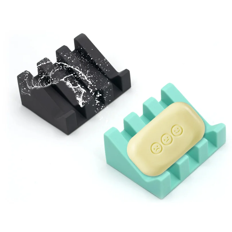 

New silicone soap box Japanese style bathroom drain rack no punching boxes household drain portable soap box Practical designed