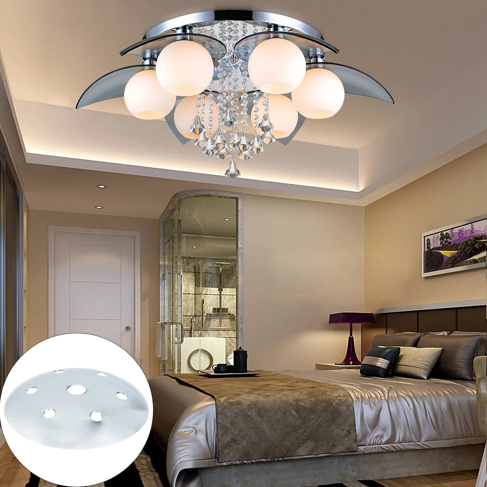 

4pcs Desktop Lamp Base Iron Table Ceiling Plate Light Chassis Round Pendant Accessory For Bedroom Office Decoration