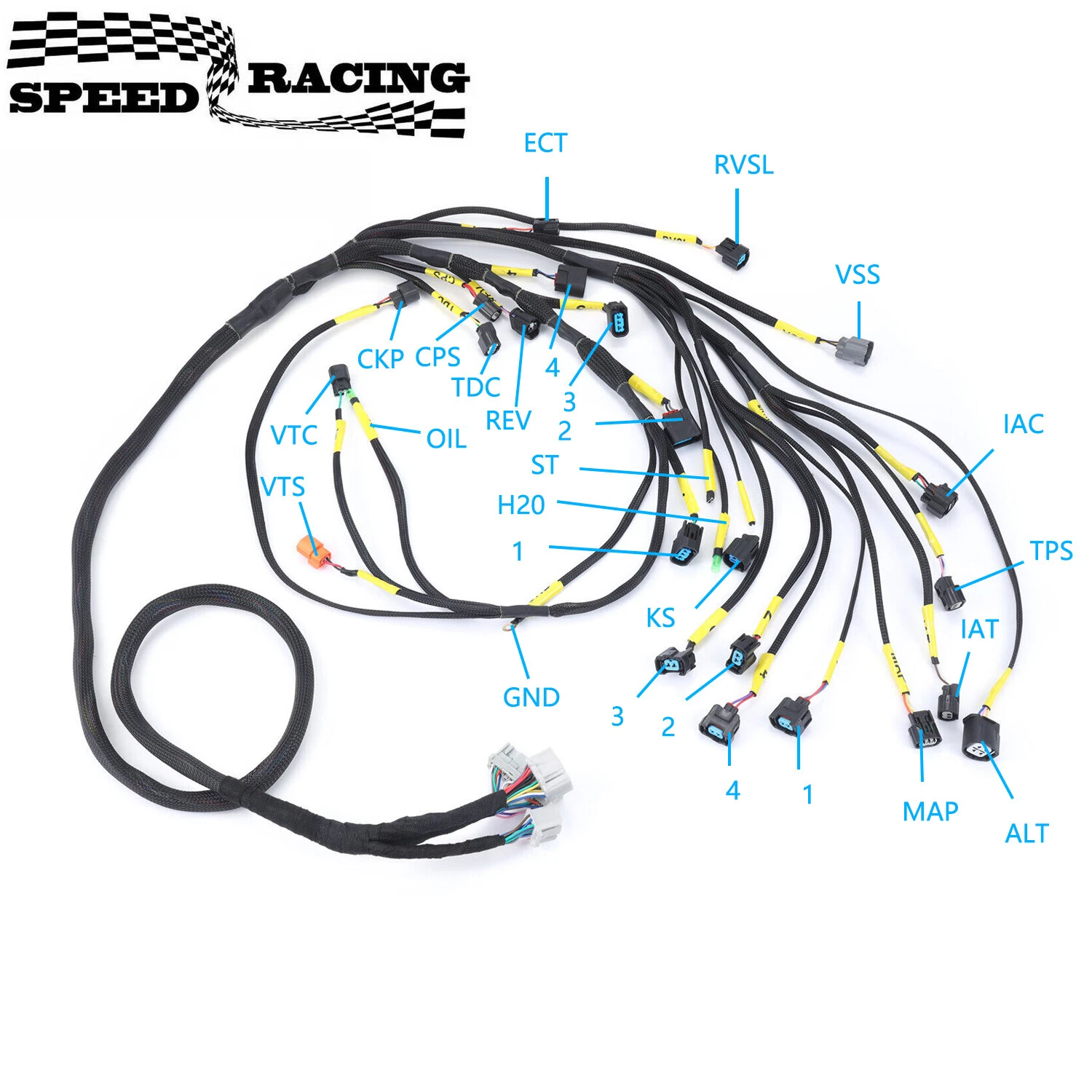 

K-Series Tucked Engine Harness K20 K24 for Honda Acura K-Swap Integra CRX EK EG for 01-05 Civic EP3 (Type S or K24 Swap)