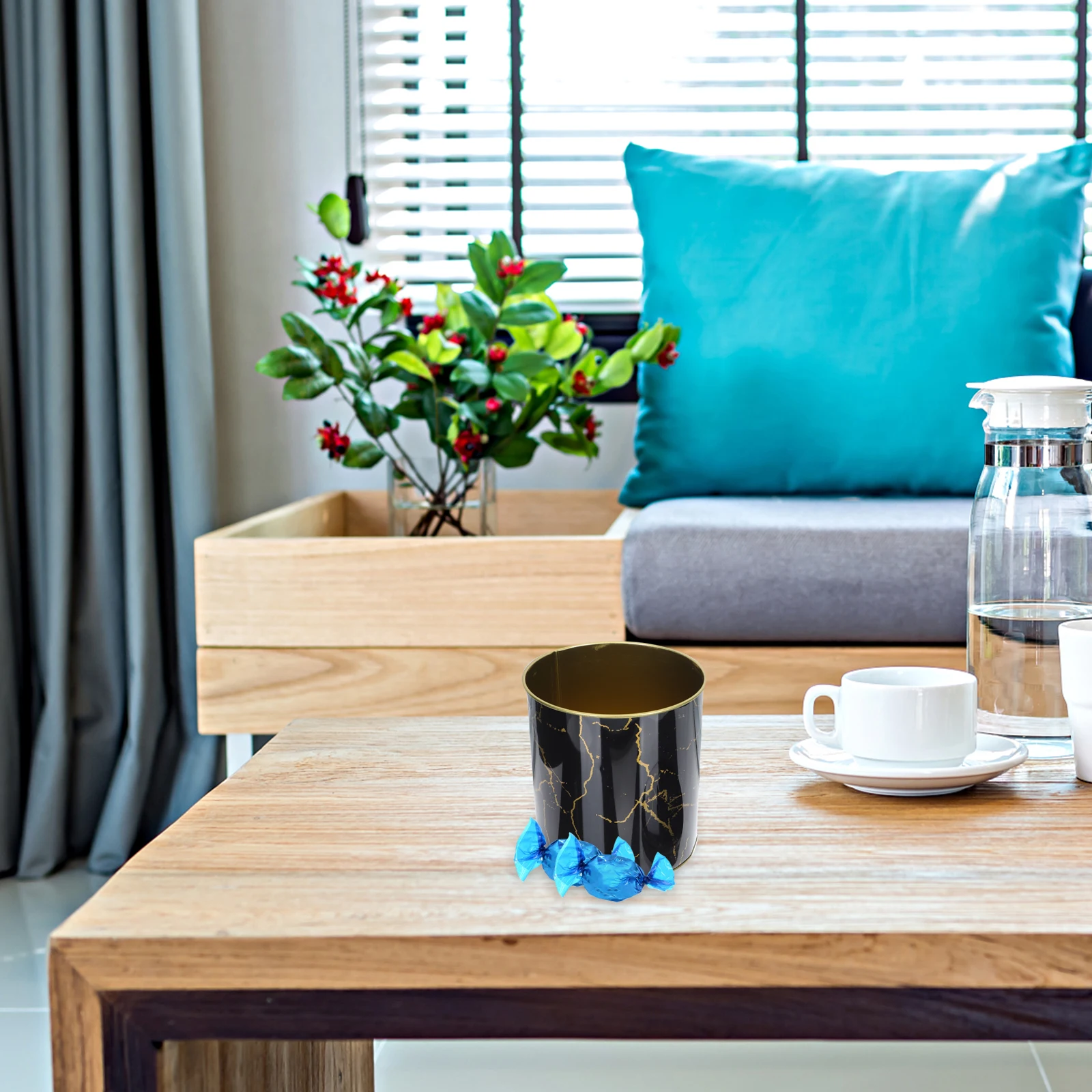 

2pcs Biscuit Jar Tinplate Decorative Box For Tea Storage Party Supplies Gift Biscuit Holder Packaging Lidded Container