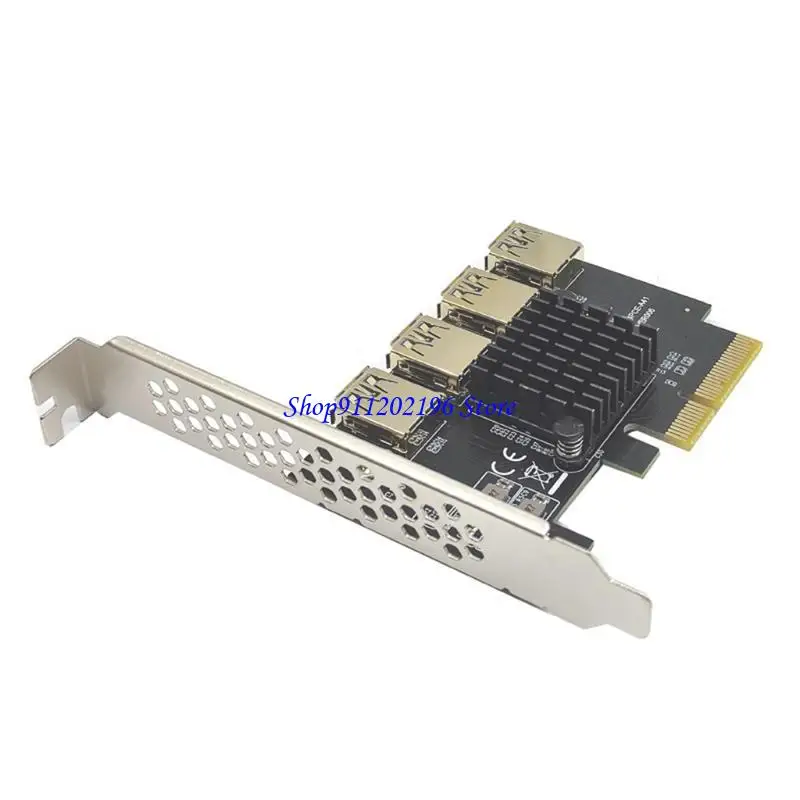 

P82A PCI-E 1 to 4 PCI-Express 16X Riser Card PCI-E 1X to 4 PCI-E USB3.0 Miner Adapter