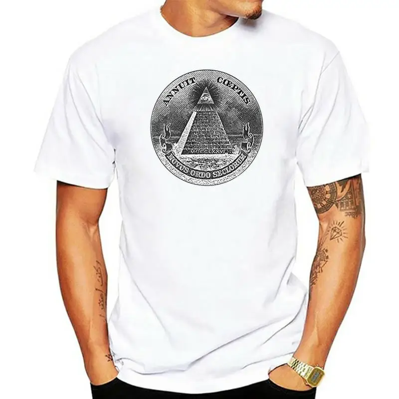 Annuit Coeptis Pyramid Eye Illuminati Cash - Mens Cotton T-Shirt New Fashion Mens Short Sleeve T Shirt Cotton T Shirts