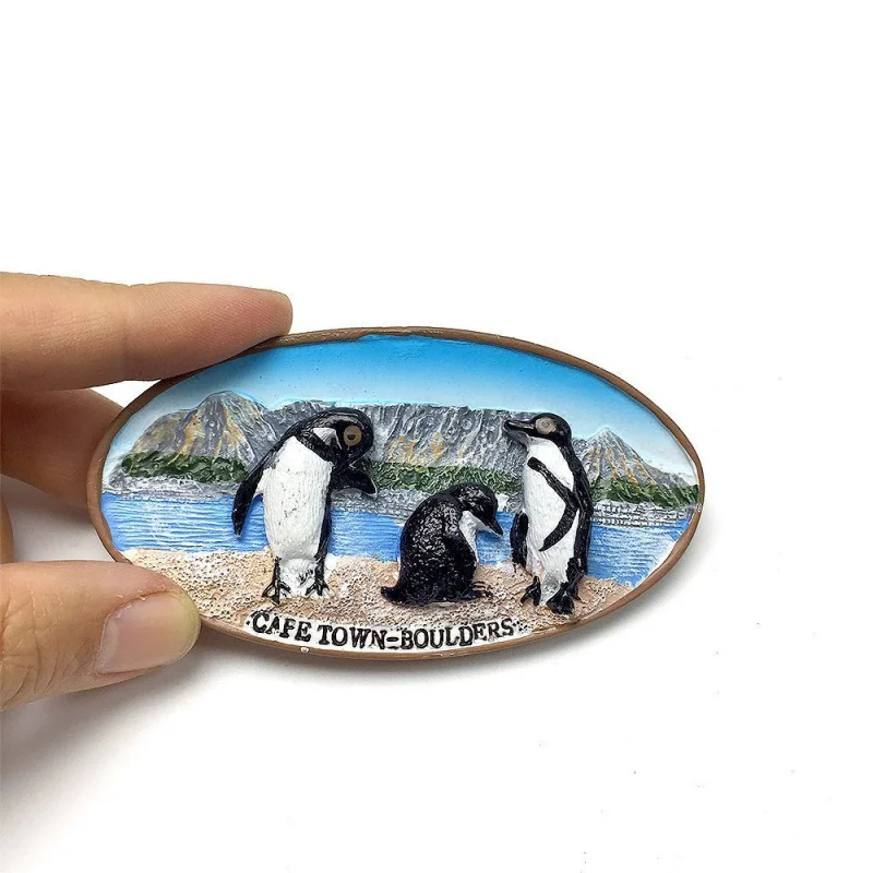 

South Africa Cape Town Creative Personality Boulders Beach Penguin Magnetic Fridge Magnet High-end Travel Souvenir