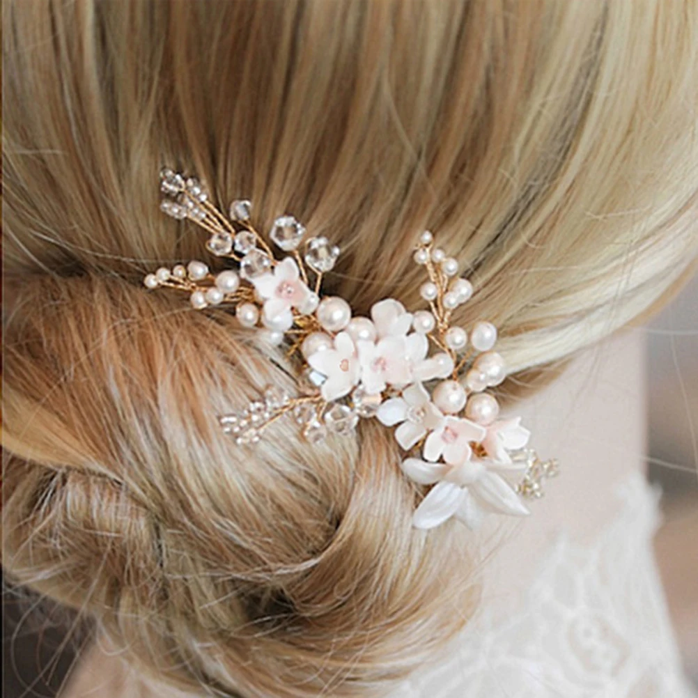

Elegant Bride Hair Comb Golden Accessories Wedding Headdress Alloy Fashion Headwear Hairstyle Decorations Brightness Design