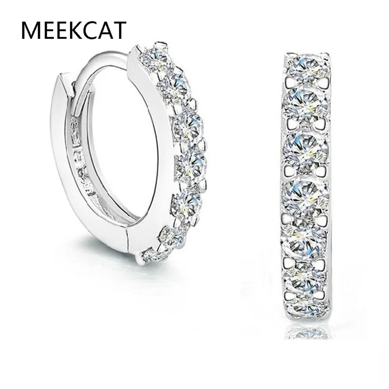 Simulated 2.6ct D Color Moissanite Earring 925 Sterling Sliver Plated White Gold Hoop Earring for Women Wedding Party Jewelry