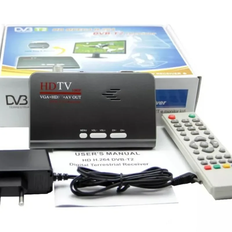 DVB-T2 Convertor 1080P Full HD DVB-T2 DVB-T USB HD TV Receiver Digital Terrestrial HD/AV CVBS External Tv Tuner Converter