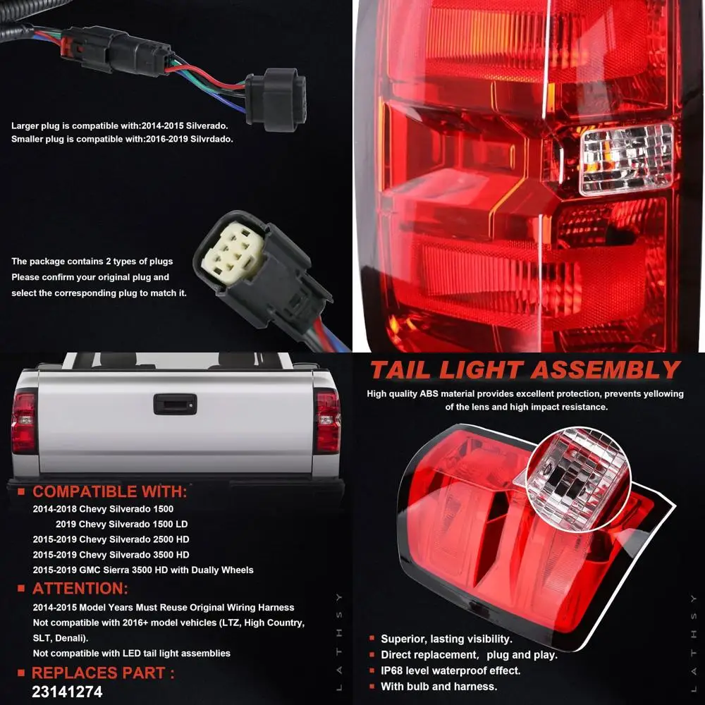 

2014-2019 Chevy Silverado 1500/2500HD GMC Sierra 3500HD Замена левого заднего фонаря со стороны водителя, галогенный, 23431875