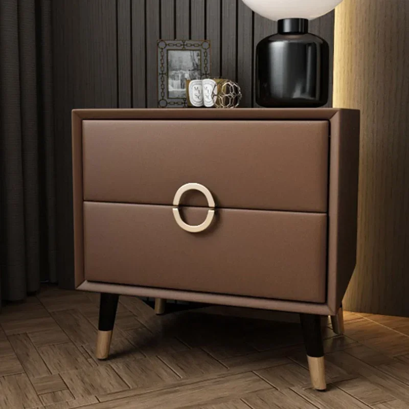 أدراج طبق الأصل منضدة فاخرة للتخزين المحمول، طاولة بجانب السرير بتصميم حديث، أثاث غرفة نوم من الخشب الذكي Mesa De Noche