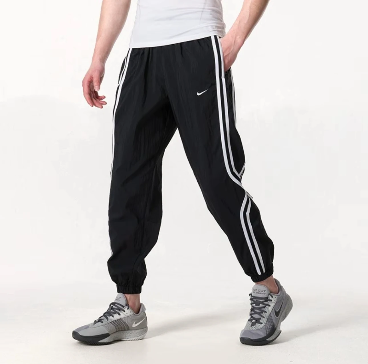 

Nike DNA Retro Sports Strap Loose Middle Waist Fashion Running Fitness Casual Pants Men's Black FN2869-010