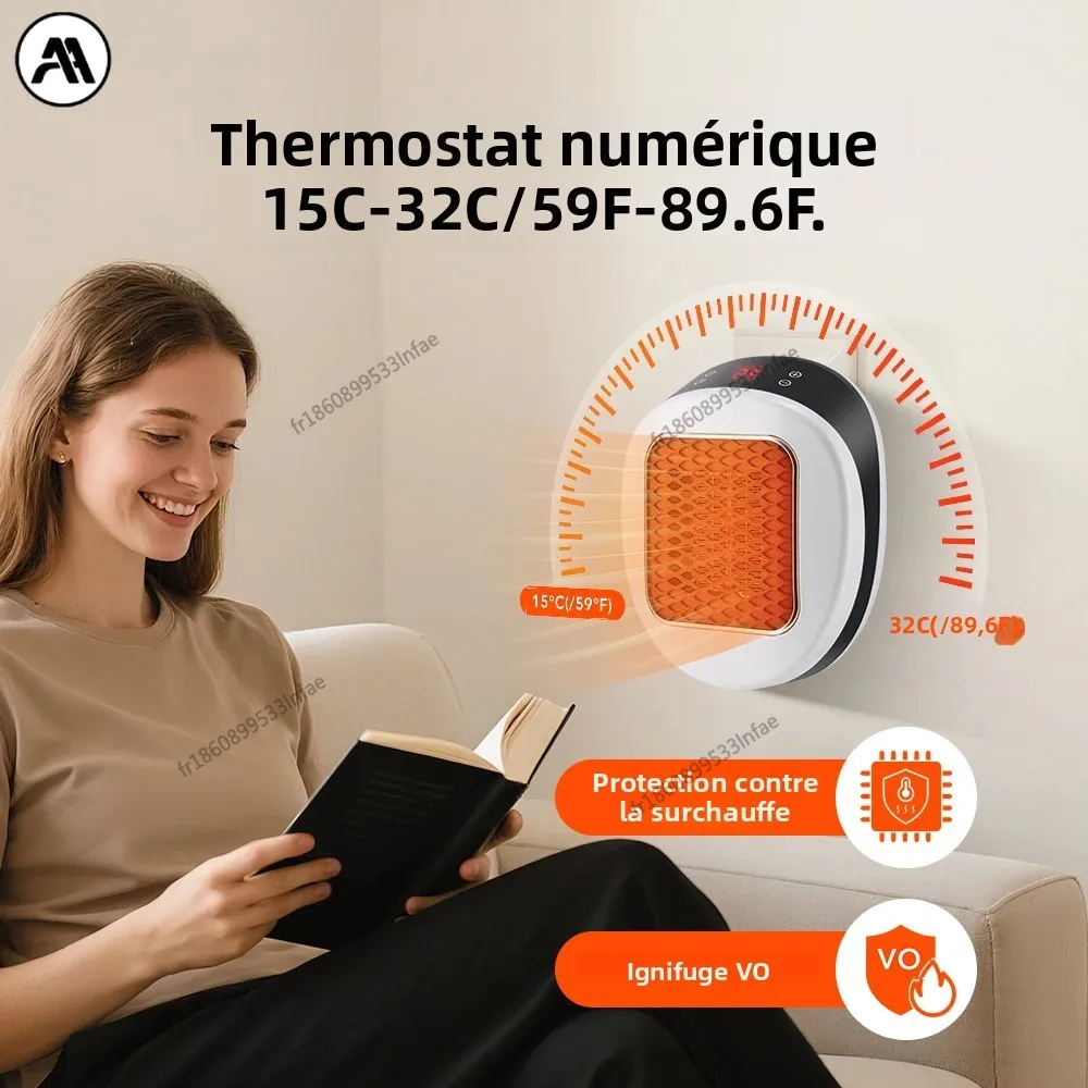 سخان سيراميك يعمل بالتحكم عن بعد، تصميم قابس حائط لتدفئة غرفة النوم والمكتب #4