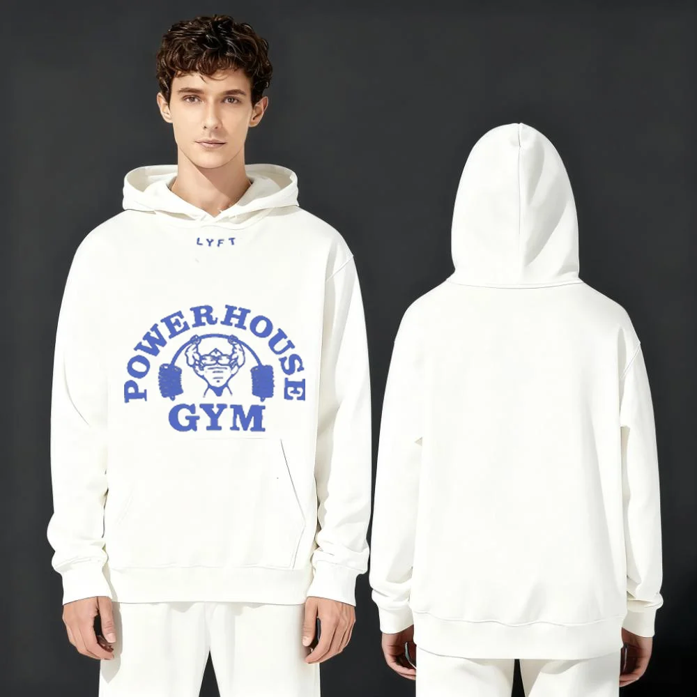 

LYFT collaborates with men's running fitness and bodybuilding men's jogging training loose 330G printed sweatshirt