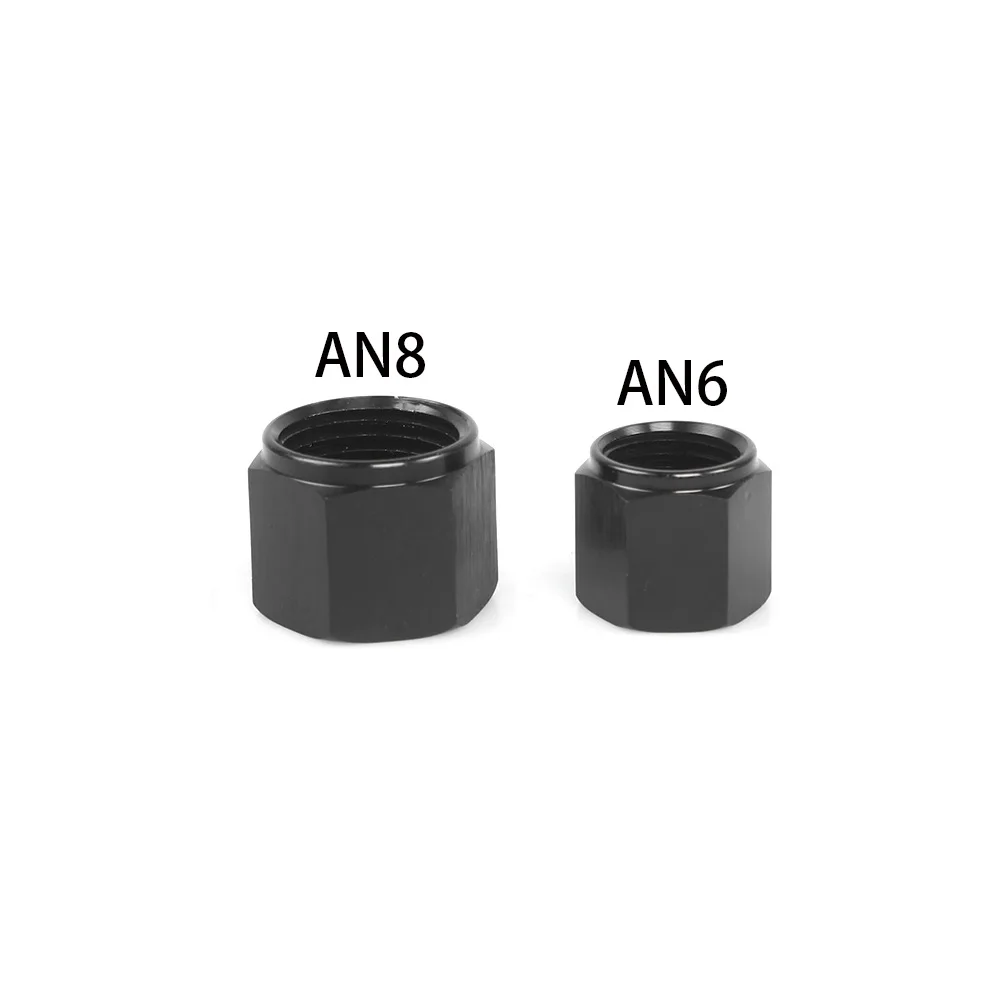 2pcs AN4 AN6 AN8 AN10 AN12 Fuel Tank Fitting Cap Plug Aluminum Black