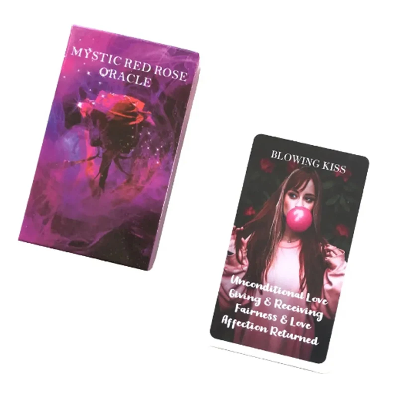 Cartas Mystic Red Rose Oracle A 53 Oracle English Visions Adivinación Edition Baraja Borad Jogos