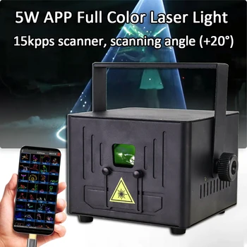 YUER 5W RGB ILDA Wedding Laser App Dmx Controller Dj Hall Profesjonalne oświetlenie sceniczne Disco Bar Strong Beams Club Lights